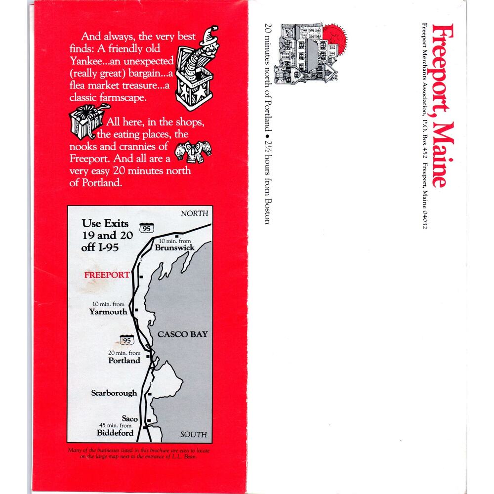 Vintage Freeport Maine Fold Out Travel Brochure TH2-O2 - Picture 2 of 2